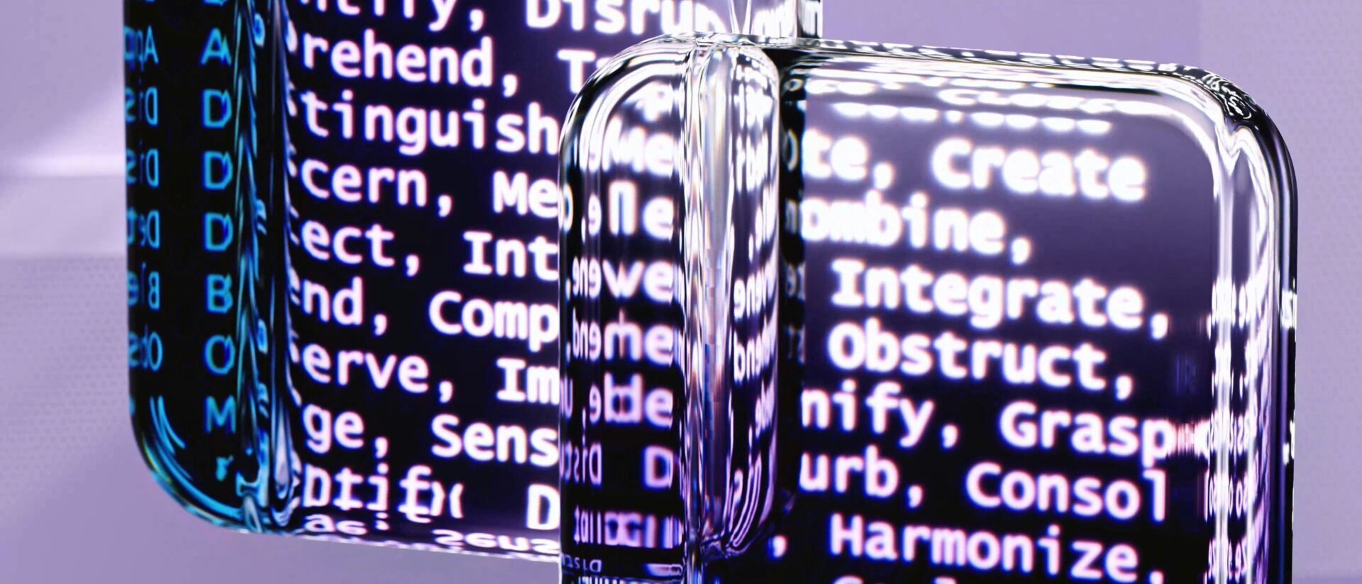 An image of computer code on a purple background.